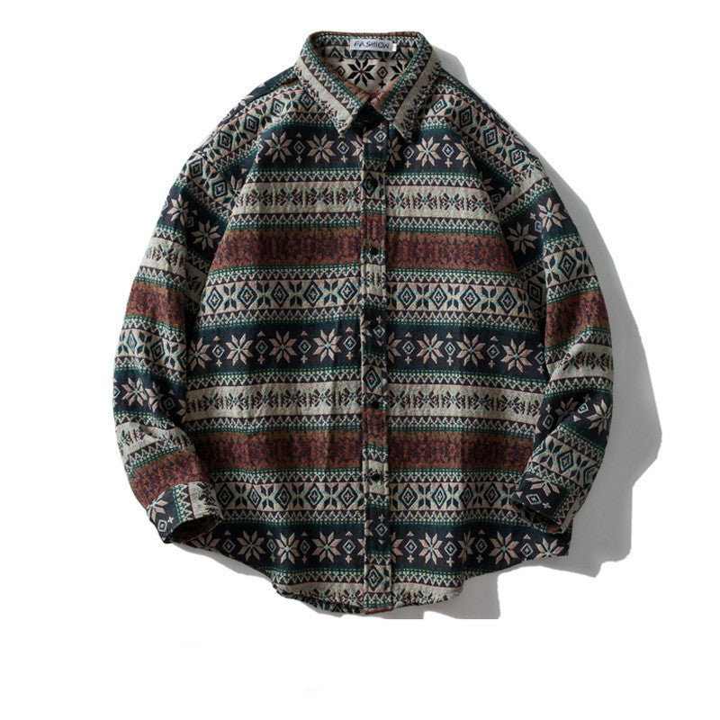 Woolen Jacket Retro With Long Sleeve Shirt