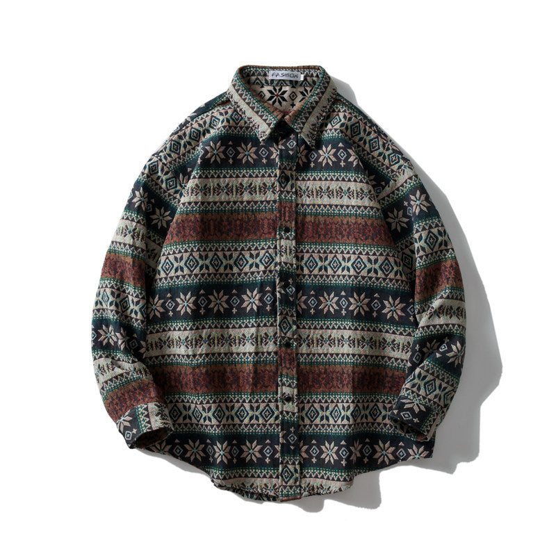 Woolen Jacket Retro With Long Sleeve Shirt