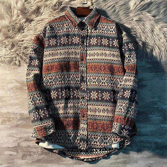 Woolen Jacket Retro With Long Sleeve Shirt