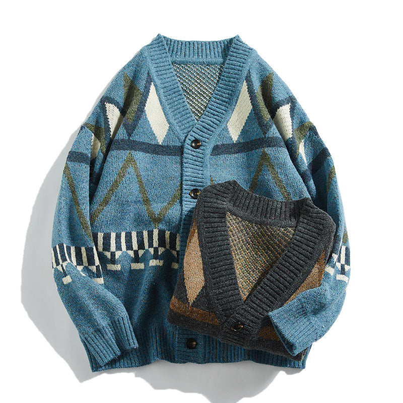 Knitted Cardigan Casual Coat Jacket Man