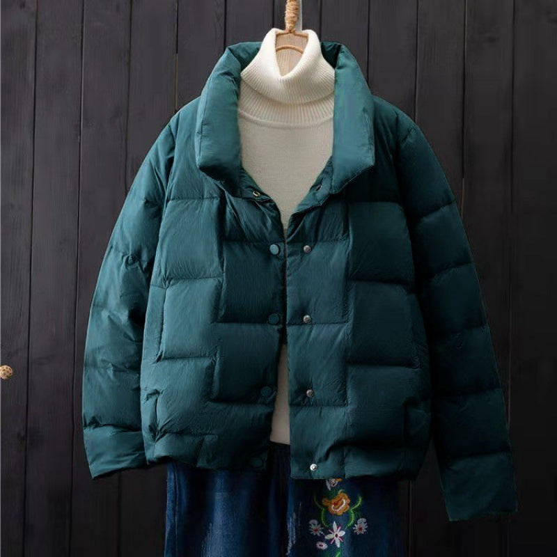 Baseball Uniform Thin Padded Jacket Women's Stand-up Collar Padded Jacket