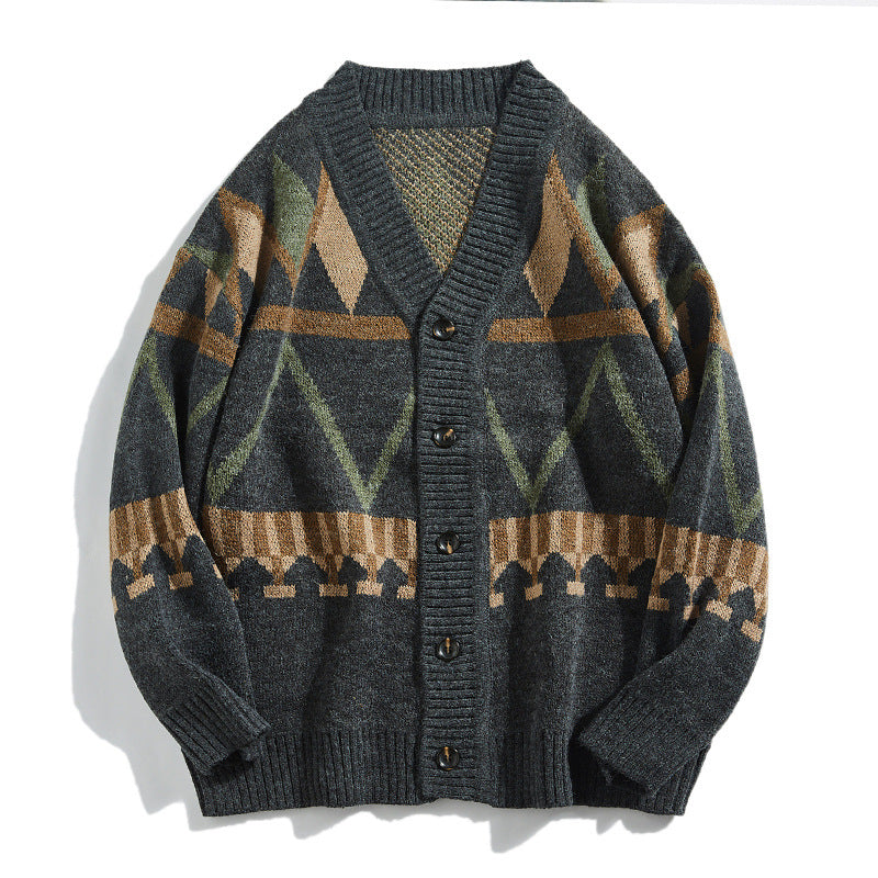 Knitted Cardigan Casual Coat Jacket Man