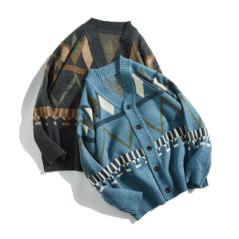 Knitted Cardigan Casual Coat Jacket Man