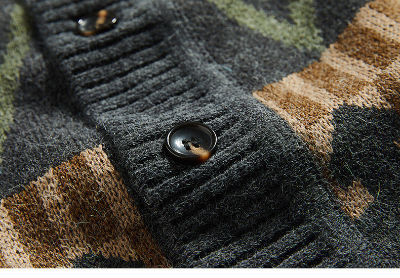 Knitted Cardigan Casual Coat Jacket Man